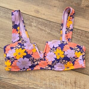 Aerie Soft Pink, Navy, Floral NWT Swim Suit Top